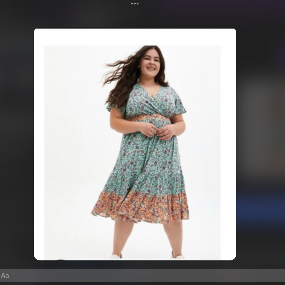 Torrid Turquiose Mermaids midi dress pockets & flutter sleeves plus size 2